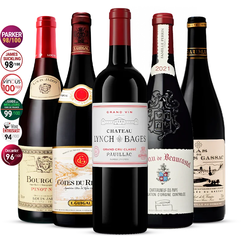 Pack 5 Vins Les Incontournables du Rouge  3.75l